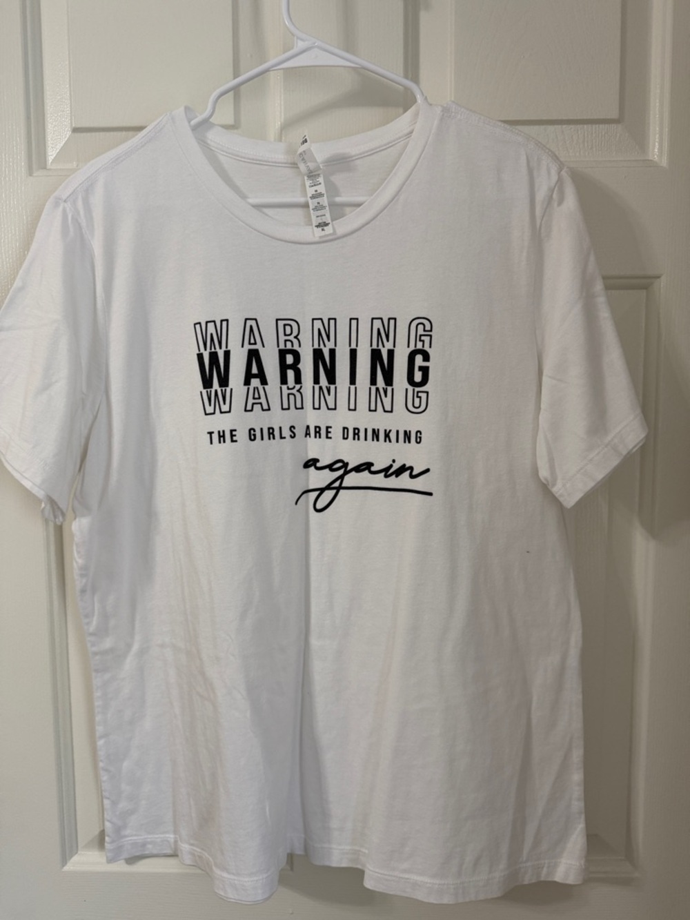 NWOT Bella Canvas White Short-Sleeve "The Girls Are Drinking Again" Graphic Tee